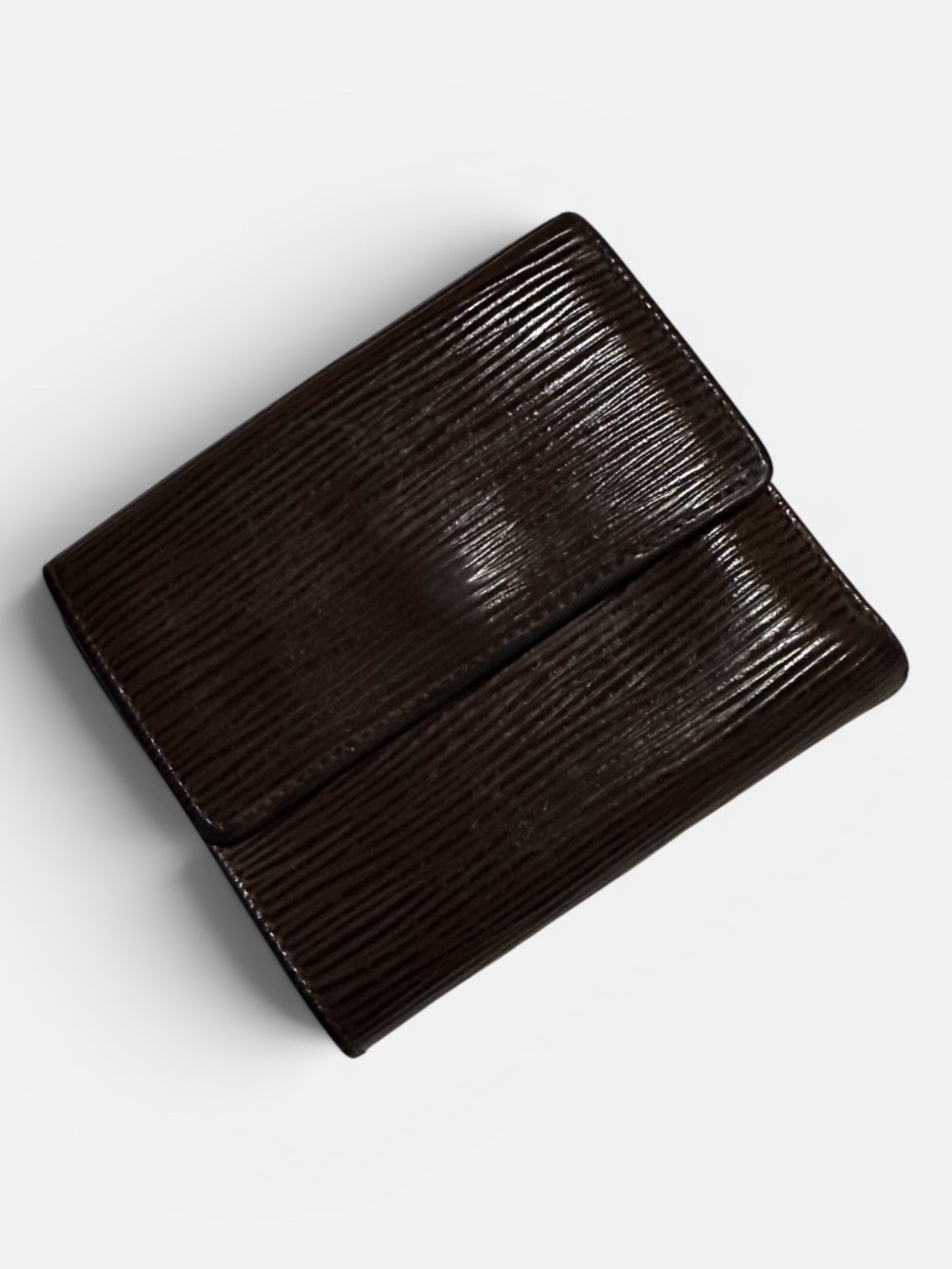 Louis Vuitton Vintage Epi Leather Wallet | Dark Brown Compact French Luxury